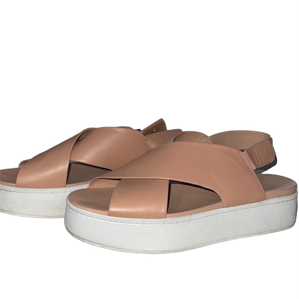 VINCE Weslan Leather Platform Slingback Sandal Sz 9